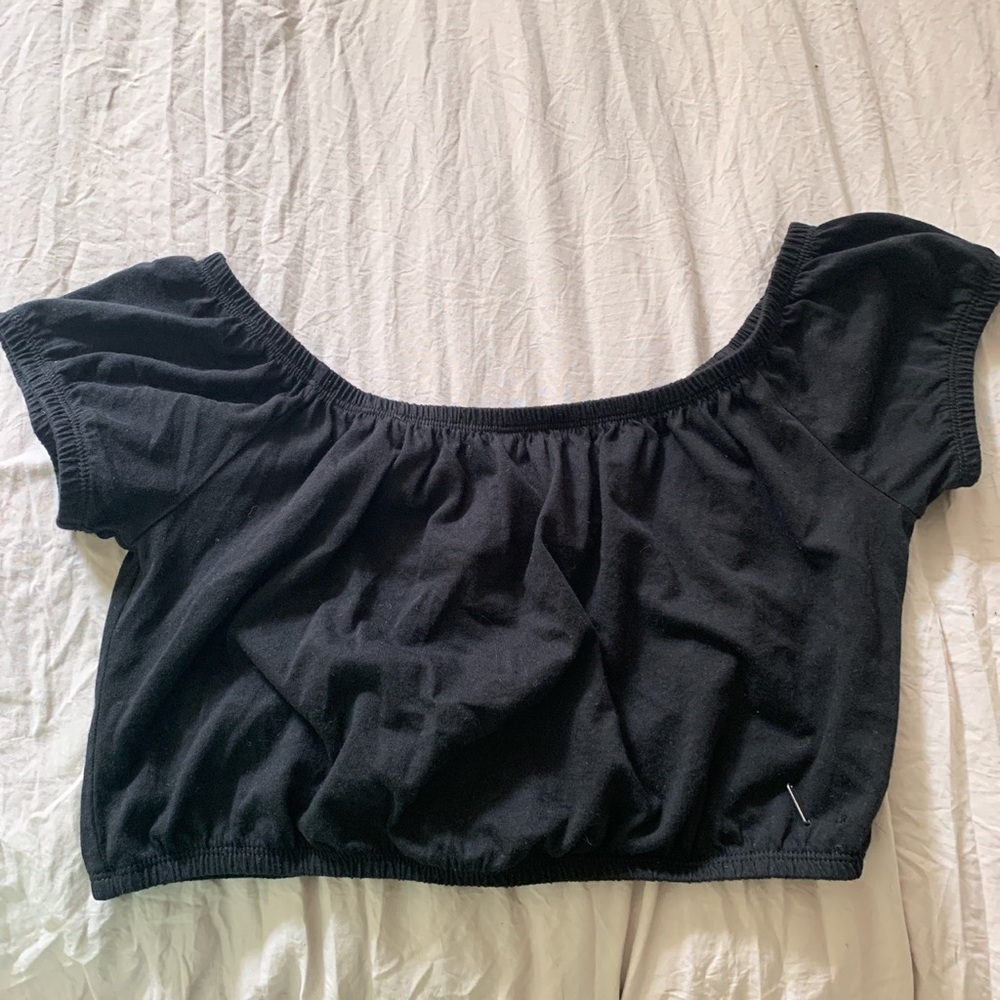 Black off shoulder crop top